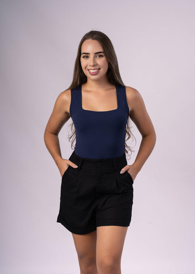 Short Linho em Alfaiataria - Preto