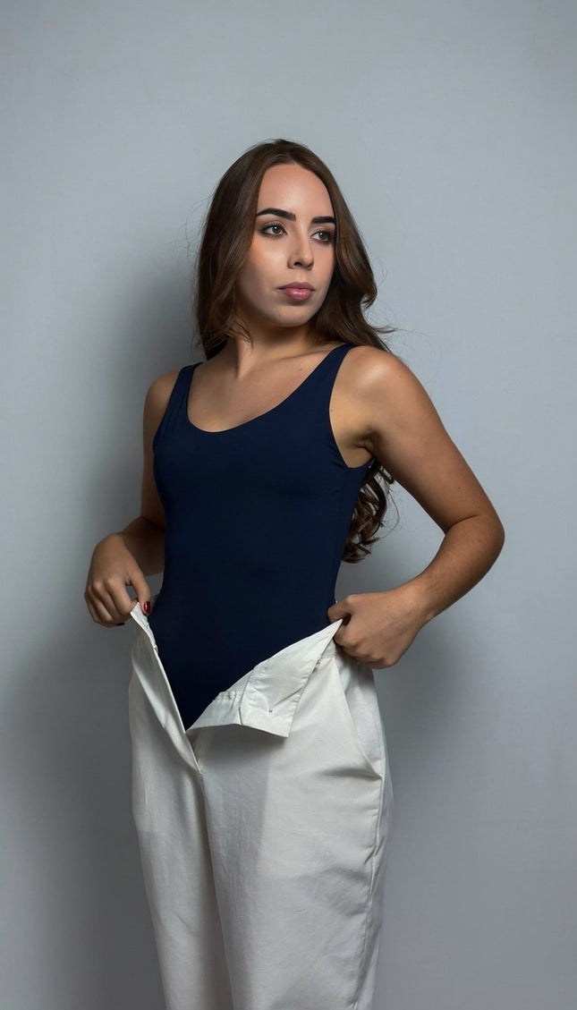 Body Decote Regata Azul Marinho
